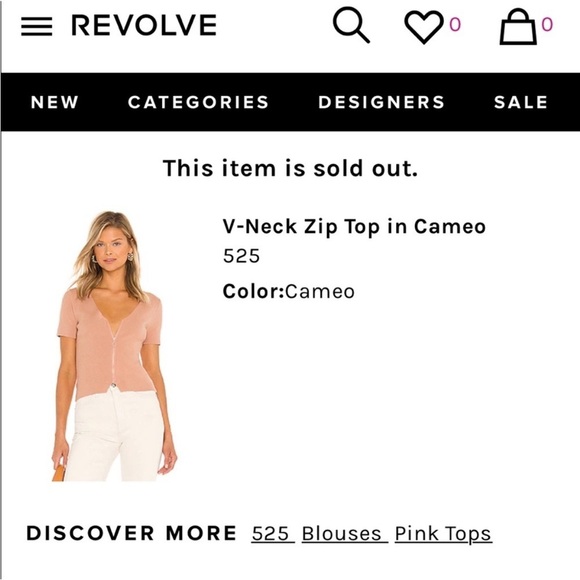 525 V-neck zip top - Picture 3 of 4